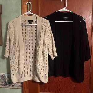 2 sweater bundle Liz Claiborne Black & Cream  Cardigan Sweaters
